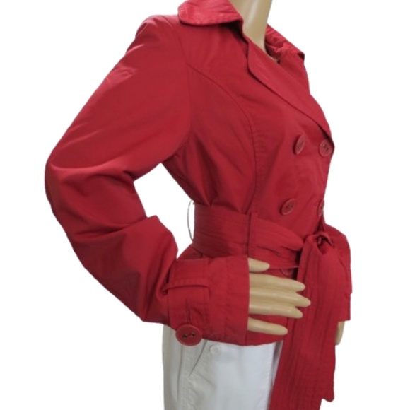 Roxy Iridescent Red Belted Coat - Picture 4 of 7